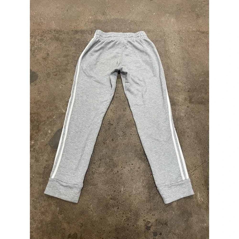 Adidas Sweatpants Youth‎ Small Gray 3-Stripes Jogger Ankle Athletic Gym Play